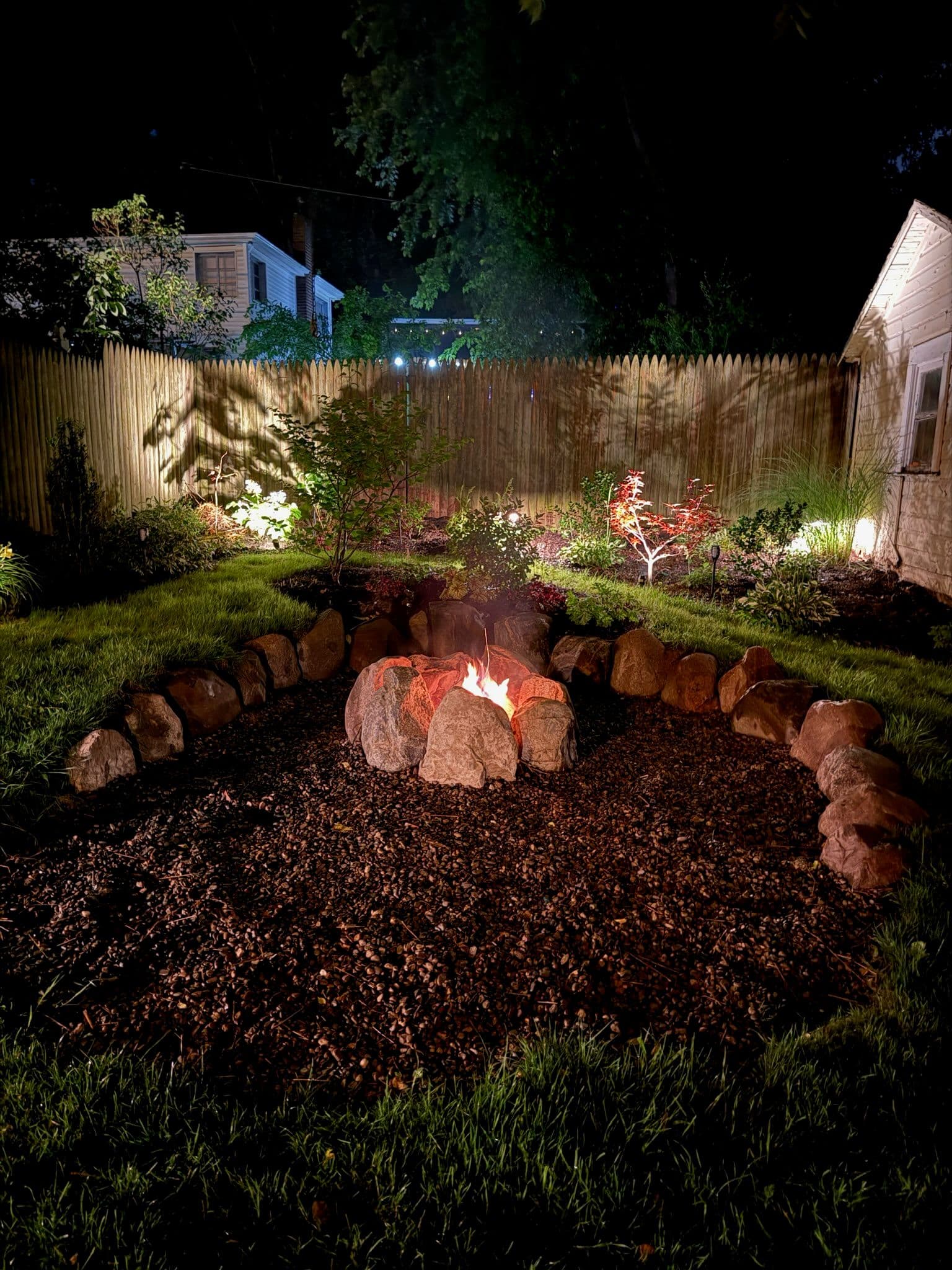 Elegant Boulder Fire Pit for Warm Gatherings image